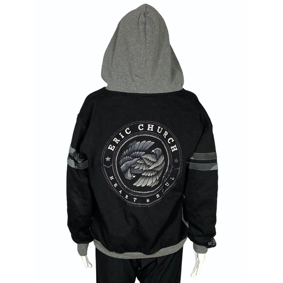 Eric Church Gather Again Tour Womens Small Dueling Eagles V Neck Pullover Hoodie - Picture 1 of 10